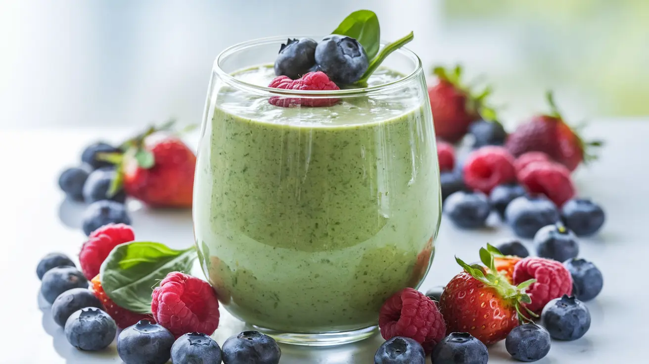 Frozen Spinach Smoothie Recipe for a Nutritious Start Frozen Spinach Smoothie Recipe for a Nutritious Start, featuring a close-up of a smoothie with chia seeds and fresh fruit garnish | Tasty Top Recipes