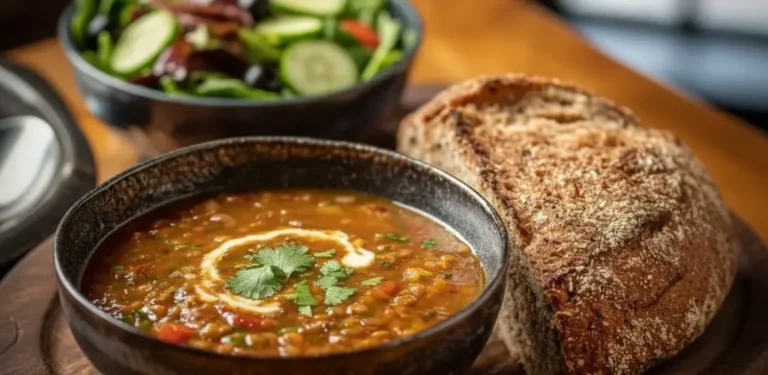 Easy Healthy Lentil Soup – Bright, Flavor-Packed Comfort Side-angle view of Easy Healthy Lentil Soup showing brothy lentils and greens