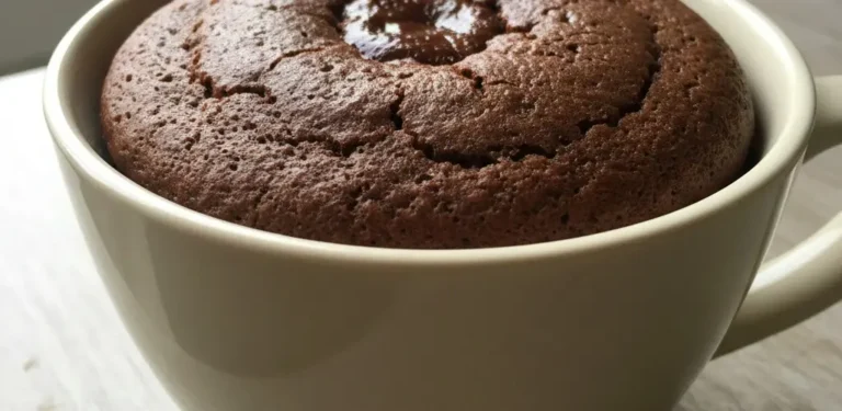The Best 5-Minute Chocolate Mug Cake: Why This Science-Backed Recipe Never Fails 5-minute chocolate mug cake with a fudgy center in a ceramic mug