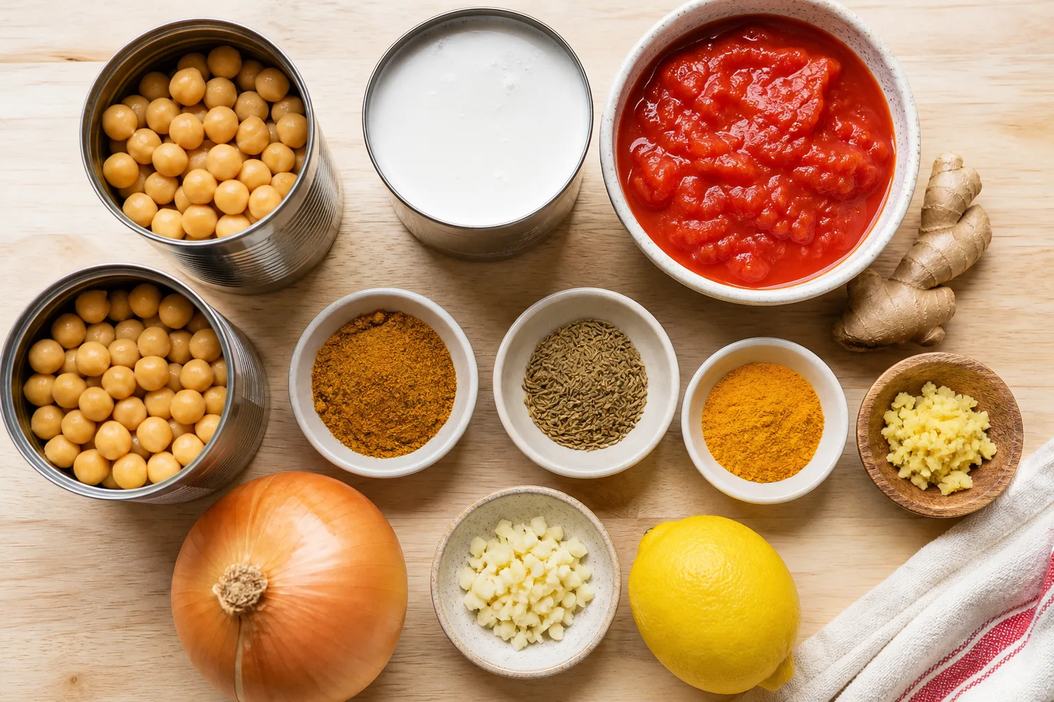 Easy Chickpea Curry Recipe easy chickpea curry recipe ingredients including chickpeas, coconut milk, and spices