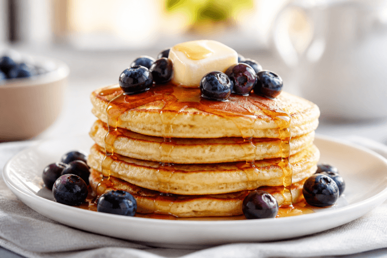 Easy Gluten Free Pancakes (Fluffy Every Time) easy gluten free pancakes recipe with maple syrup and berries