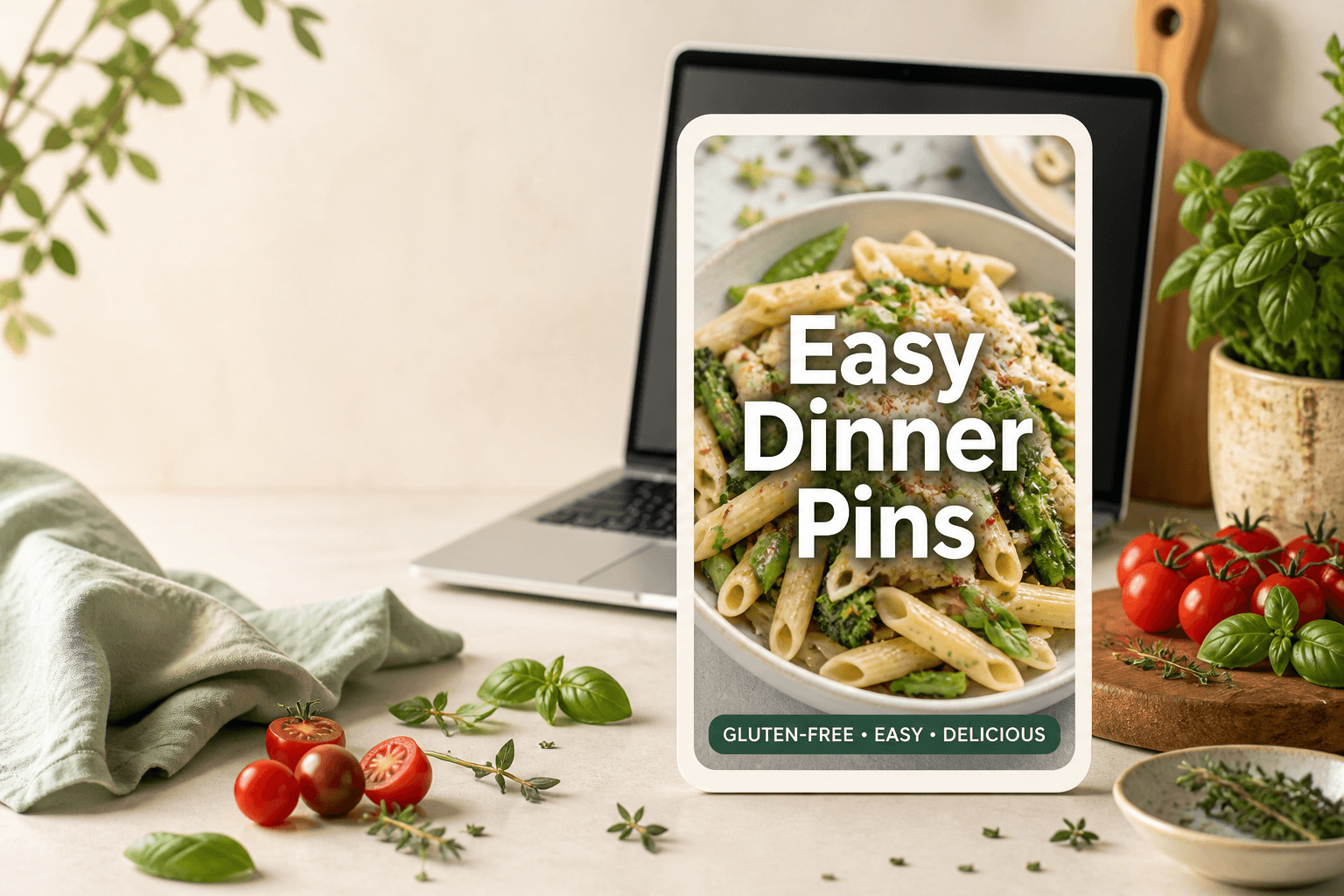Home Free Pinterest pin generator for recipe bloggers - design and download pins